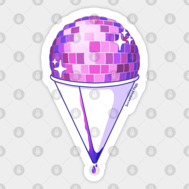 Disco Ball Snow Cone Shaved Ice Pink Sticker by scrambledpegs